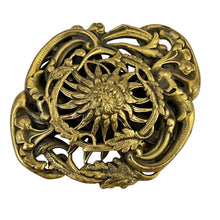 Load image into Gallery viewer, Victorian Floral Medallion Disk Link Necklace and Coat Clip Set