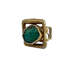 Load image into Gallery viewer, Vintage 925 Turquoise Bezel Set Statement Ring Size 6 3/4