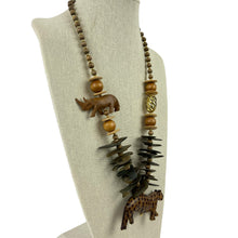 Load image into Gallery viewer, Carved Vintage Safari Necklace 29"