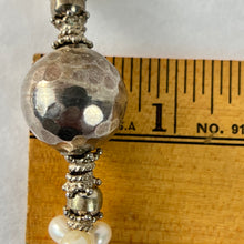 Load image into Gallery viewer, Multi Strand Pearl Collar Necklace with Sterling Silver Accents 17"