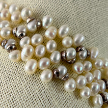 Load image into Gallery viewer, Multi Strand Pearl Collar Necklace with Sterling Silver Accents 17"