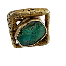 Load image into Gallery viewer, Vintage 925 Turquoise Bezel Set Statement Ring Size 6 3/4