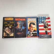 Load image into Gallery viewer, VHS Movie Lot The Outlaw Witness Sagebrush Trail & Patton