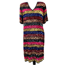 Load image into Gallery viewer, Gold Star Sequin Dress Size XL