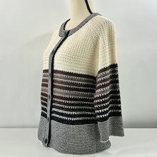 Load image into Gallery viewer, St John Metallic Knit Wool Cardigan Sweater Size 10