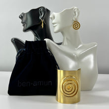 Load image into Gallery viewer, Ben Amun MMA Cuff Bracelet & Dangle Earrings Set 24 kt Gold Electroplated Brass