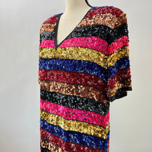 Load image into Gallery viewer, Gold Star Sequin Dress Size XL