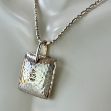 Load image into Gallery viewer, Sterling Silver Square Hammered Pendant 1" x 1"