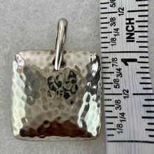 Load image into Gallery viewer, Sterling Silver Square Hammered Pendant 1" x 1"
