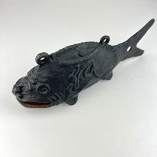 Load image into Gallery viewer, Cast Iron Fish Bell Okimono Meiji Taisho 13" Japan Antique