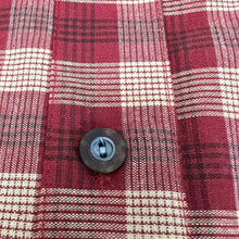 Load image into Gallery viewer, Vintage Red Plaid Button Up Shirt with Trout on Pocket 100% Cotton Size 10