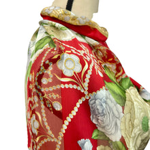 Load image into Gallery viewer, Vintage Valentino Red Floral Silk Scarf Made in Italy 33 x 33