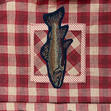 Load image into Gallery viewer, Vintage Red Plaid Button Up Shirt with trout pocket accent - Size 10