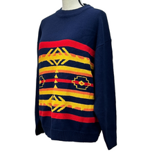 Load image into Gallery viewer, Vintage Vanderbilt Aztec Knit Pullover Sweater Size Medium