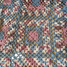 Load image into Gallery viewer, Wool Knit Granny Square Afghan Blanket 86 x52