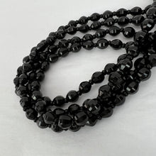 Load image into Gallery viewer, Antique Jet Black Beaded Mourning Necklace Extra Long 58"