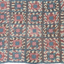 Load image into Gallery viewer, Wool Knit Granny Square Afghan Blanket 86 x52