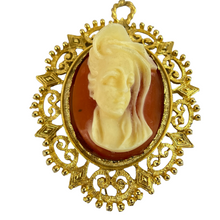 Load image into Gallery viewer, Vintage Raised Profile Cameo Pendant
