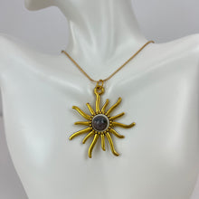 Load image into Gallery viewer, Handcrafted Sunburst Pendant Necklace Gold Plated