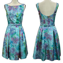 Load image into Gallery viewer, Vintage Boat Neck Fit and Flare Silk Dress Size 6