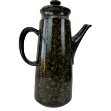Load image into Gallery viewer, 60s Madeira Brown and Green Floral Carafe Pitcher Coffee Serving Set