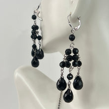 Load image into Gallery viewer, Vintage Black Faceted Stones on 925 Necklace and Earrings Set