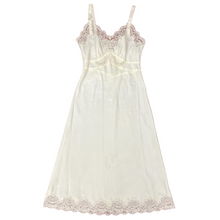 Load image into Gallery viewer, Vintage Full Dress Slip Size 32. Features lace trim, and adjustable straps. Made in the USA. 100% nylon.