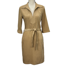 Load image into Gallery viewer, Vintage Faux Suede Camel Shirt Dress Size 8P