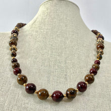 Load image into Gallery viewer, Vintage Polished Stone Bead Necklace 24"