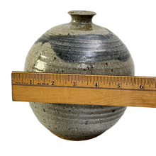 Load image into Gallery viewer, Signed Round Glazed Stoneware Pottery Vase