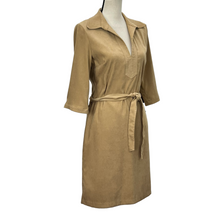 Load image into Gallery viewer, Vintage Faux Suede Camel Shirt Dress Size 8P