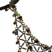 Load image into Gallery viewer, Vintage Hand-Beaded Glass Bead Bib Necklace