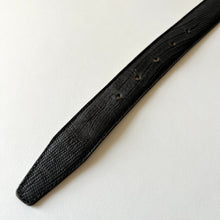 Load image into Gallery viewer, Ben Amun Roman Coin Croc Embossed Black Leather Belt Size Large