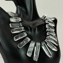 Load image into Gallery viewer, Vintage Rock Crystal and Onyx Fringe Necklace 18"