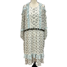 Load image into Gallery viewer, Truly You Ruffle Hem Skater Dress In Ditsy Floral Size 28