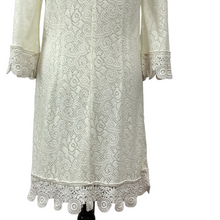 Load image into Gallery viewer, Laundry Knee Length Ivory Lace Boho Flute Sleeve Dress Size Medium