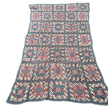 Load image into Gallery viewer, Wool Knit Granny Square Afghan Blanket 86 x52