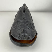 Load image into Gallery viewer, Cast Iron Fish Bell Okimono Meiji Taisho 13" Japan Antique