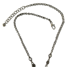 Load image into Gallery viewer, Brighton Silver Crystal Marcasite Circle Pendant Necklace 19"