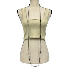 Load image into Gallery viewer, Extra long black flapper girl necklace