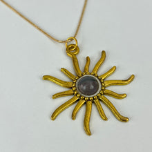 Load image into Gallery viewer, Handcrafted Sunburst Pendant Necklace Gold Plated