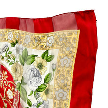Load image into Gallery viewer, Vintage Valentino Red Floral Silk Scarf Made in Italy 33 x 33