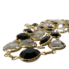 Load image into Gallery viewer, Swarovski Crystal Black and Gold Bezel Continuous Necklace 34"