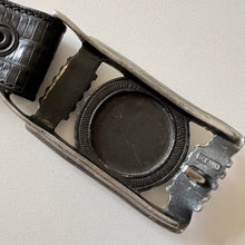 Load image into Gallery viewer, Ben Amun Roman Coin Croc Embossed Black Leather Belt Size Large