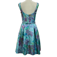 Load image into Gallery viewer, Vintage Boat Neck Fit and Flare Silk Dress Size 6