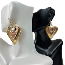 Load image into Gallery viewer, Vintage Dangle Heart Earrings