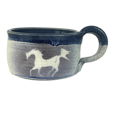 Load image into Gallery viewer, Blue Wild Horse Stoneware Pottery Mug Pair