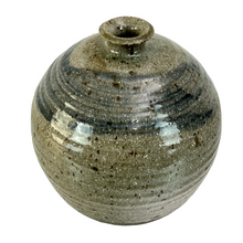 Load image into Gallery viewer, Signed Round Glazed Stoneware Pottery Vase
