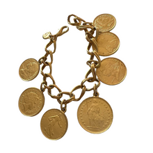 Load image into Gallery viewer, Ben Amun Gold Queen Elizabeth Coin Bracelet