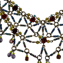 Load image into Gallery viewer, Vintage Hand-Beaded Glass Bead Bib Necklace